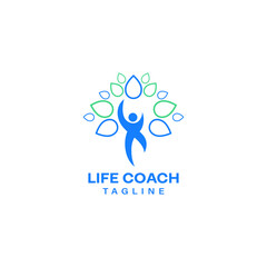 Life Coach Logo Icon Design Symbol Template Flat Style Vector