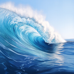 Majestic Ocean Wave in Brilliant Shades of Blue
