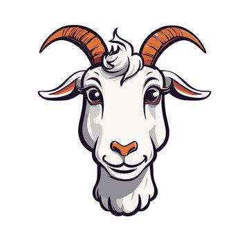 Goat cartoon character vector image. Illustration of sheep animal cute cartoon for mascot design image.
