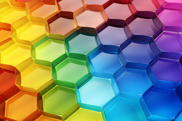 Octagonal abstract texture background in rainbow colors.