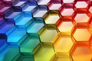 Fototapeta na wymiar Octagonal abstract texture background in rainbow colors.