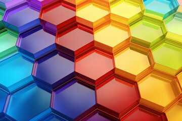Octagonal abstract texture background in rainbow colors.