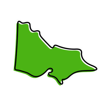 Victoria VIC state of Australia map design.