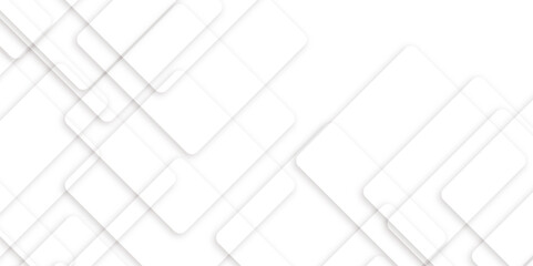 White and grey geometric glossy square lines background. Geometric and technology banner design. Seamless white geometric lines vector background.  cover, poster, brochure, banner, wallpaper design.