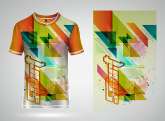 Geometric pattern sport jersey t-shirt. Sport pattern fabric textile. Sport background texture pattern