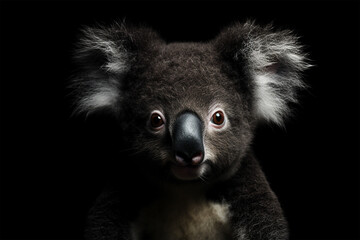 illustration of a koala in the dark