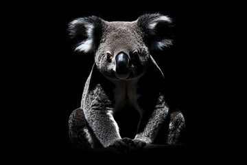 Fototapeta premium illustration of a koala in the dark