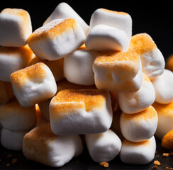 Capture the essence of sweetness with an AI-generated macro masterpiece featuring a delicious fried marshmallow.