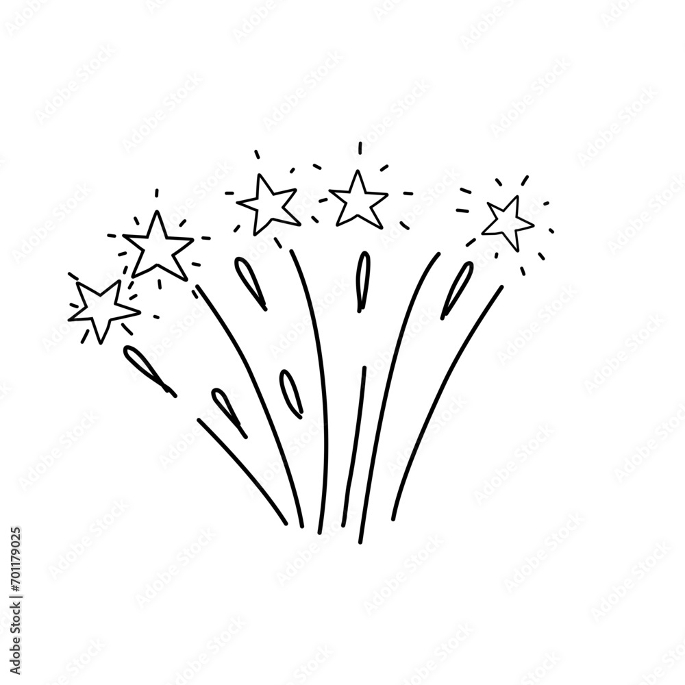 Sticker hand drawn firework