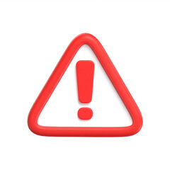 red warning 3d icon