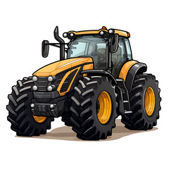 Obraz premium tractor clipart illustration for sticker and tshirt design with transparent background