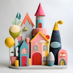 A whimsical children's toy with soft, inviting textures and playful shapes