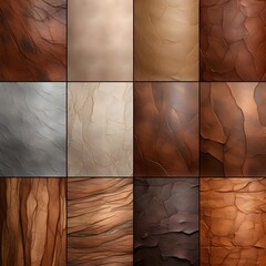 A variety of textures that can be used to add depth and dimension to digital designs, such as rough stucco, smooth leather, or grainy wood