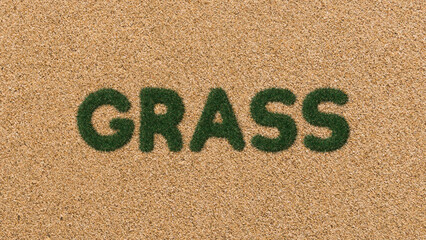 Grass Text with Sand Background