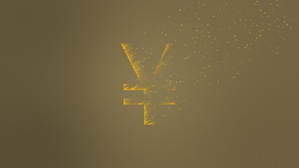 Japanese Yen Money Sign Wind Dissolve