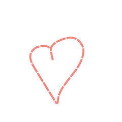 Pink Dotted Line Heart Style 