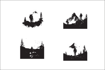 Hiker Silhouette Photos and Images ,hiking silhouette vector