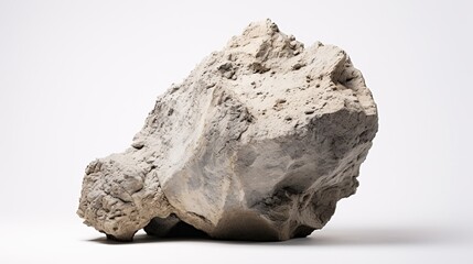 Fototapeta premium Rock on White Background. Stone, Decoration, Earth, Soil 