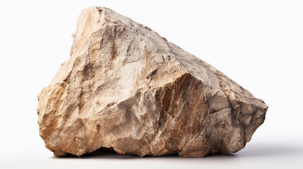 Rock on White Background. Stone, Decoration, Earth, Soil
