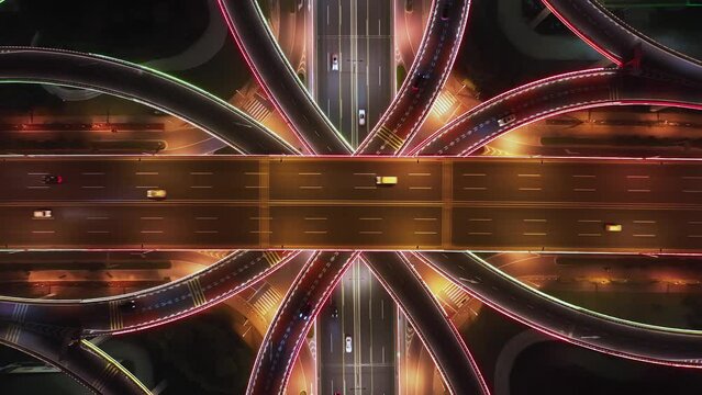 view of flyover at night