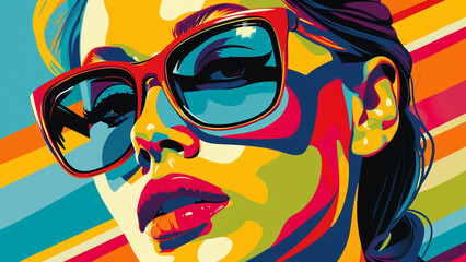 Expressive Pop Art Self-Portrait Vibrant Colors and Thoughtful Themes