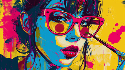 Vibrant Self-Expression A Pop Art Masterpiece with Prop