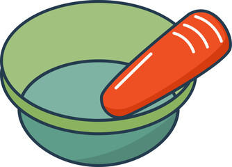 mortar and pestle doodle style