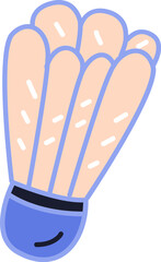shuttlecock badminton doodle style