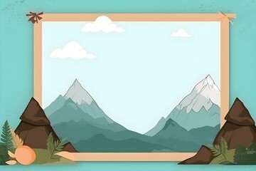 blank frame photo with mountain theme 