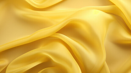 Obraz premium Bright yellow satin fabric with a rich flowing texture, perfect for creating an uplifting and cheerful background.