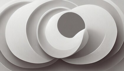 Obraz premium Sleek White Waves: 3D Abstract Circle Wallpaper
