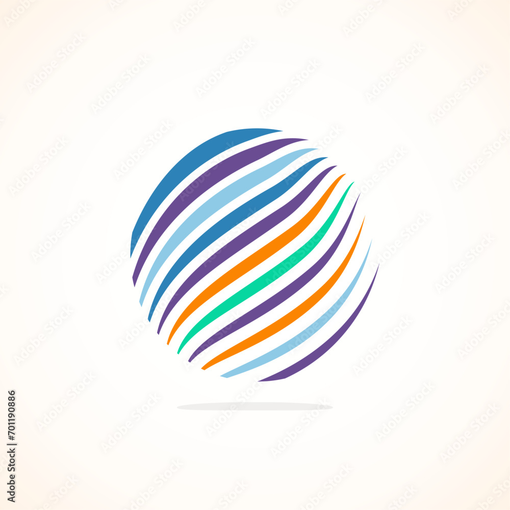 Poster Abstract circle logo - minimalist emblem, timeless and universal shape of circle. Unique logo represent range of brands and concepts, encapsulating simplicity and creativity in single, iconic image