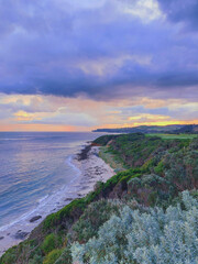 purple sunset great ocean road melbourne