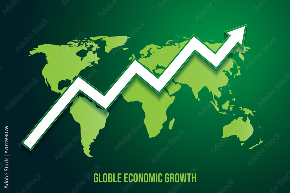 Wall mural world economy stock market financial growth vector - Wall murals
