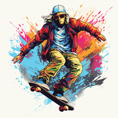 snowboarder jumping in the sky, Vector, art, illustration, T-shirt, design