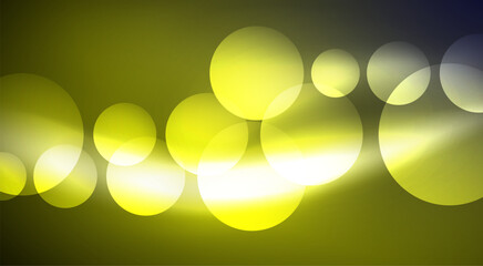 Shiny Light Neon Bubble Circles. Vector illustration For Wallpaper, Banner, Background, Card, Book Illustration, landing page