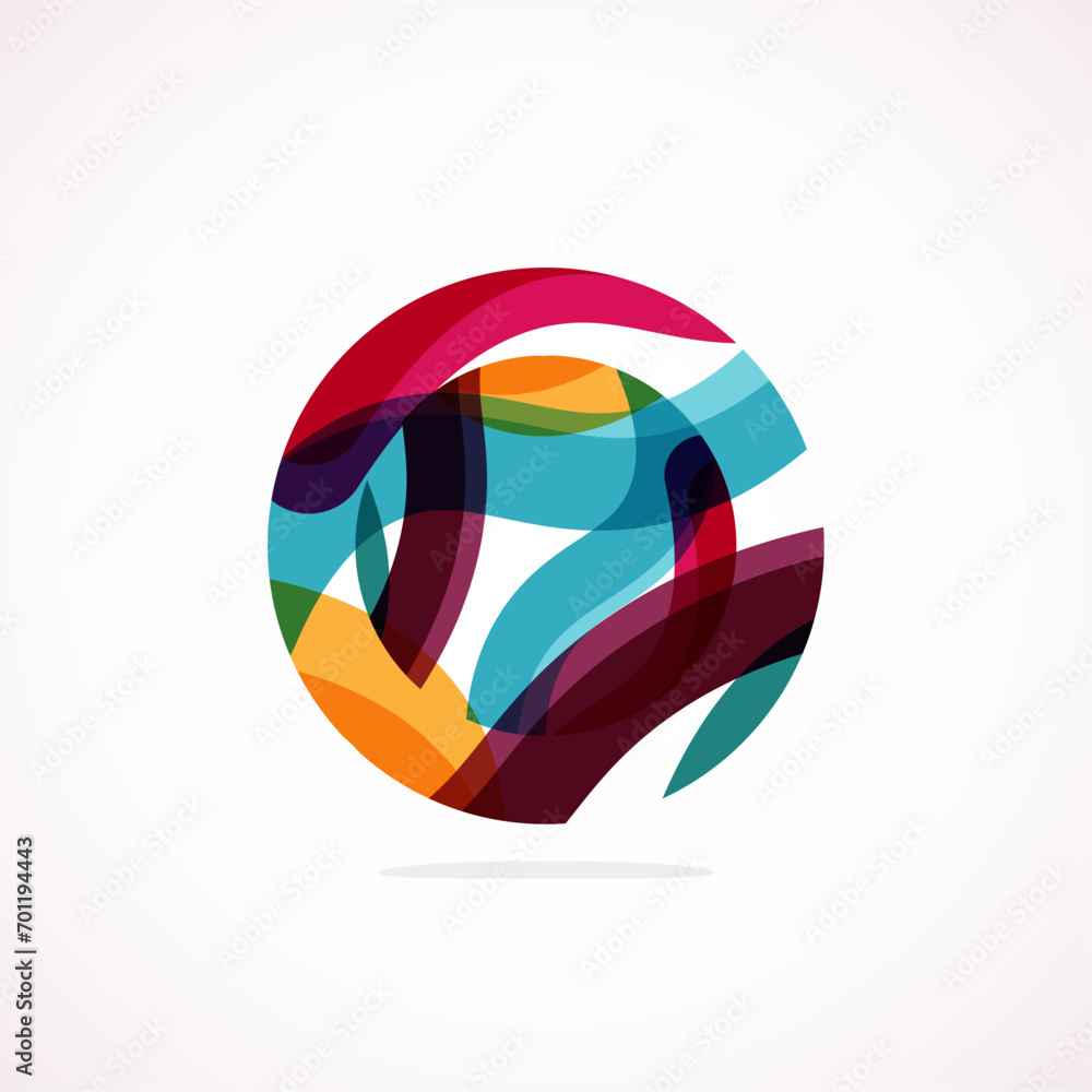 Poster Abstract circle logo - minimalist emblem, timeless and universal shape of circle. Unique logo represent range of brands and concepts, encapsulating simplicity and creativity in single, iconic image