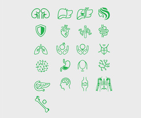 human internal organs icon set 