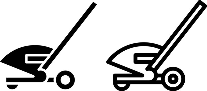 recommend clip art: lawn edger icon, sign, or symbol in glyph and line style isolated on transparent background. Vector illustration
