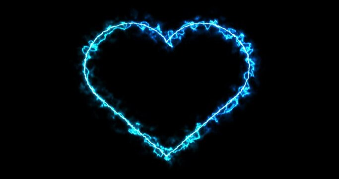 4K cool love heart neon lights animation. The heart-animated backdrop for Valentine's Day, Mother's Day, wedding, and Father's Day. Glowing heart motion on a dark background. 