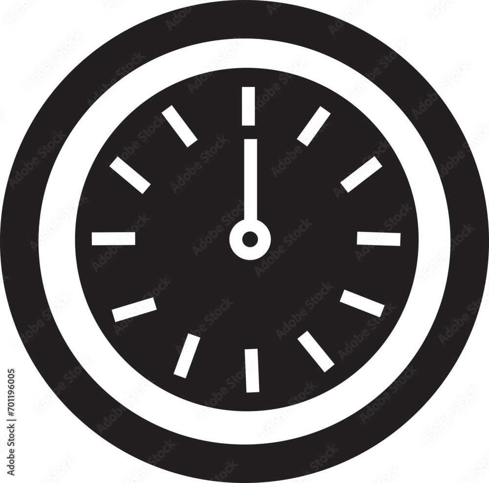 Aufkleber vector time and clock icon. analog clock icon symbol in trendy fill style notifying hour isolated on
