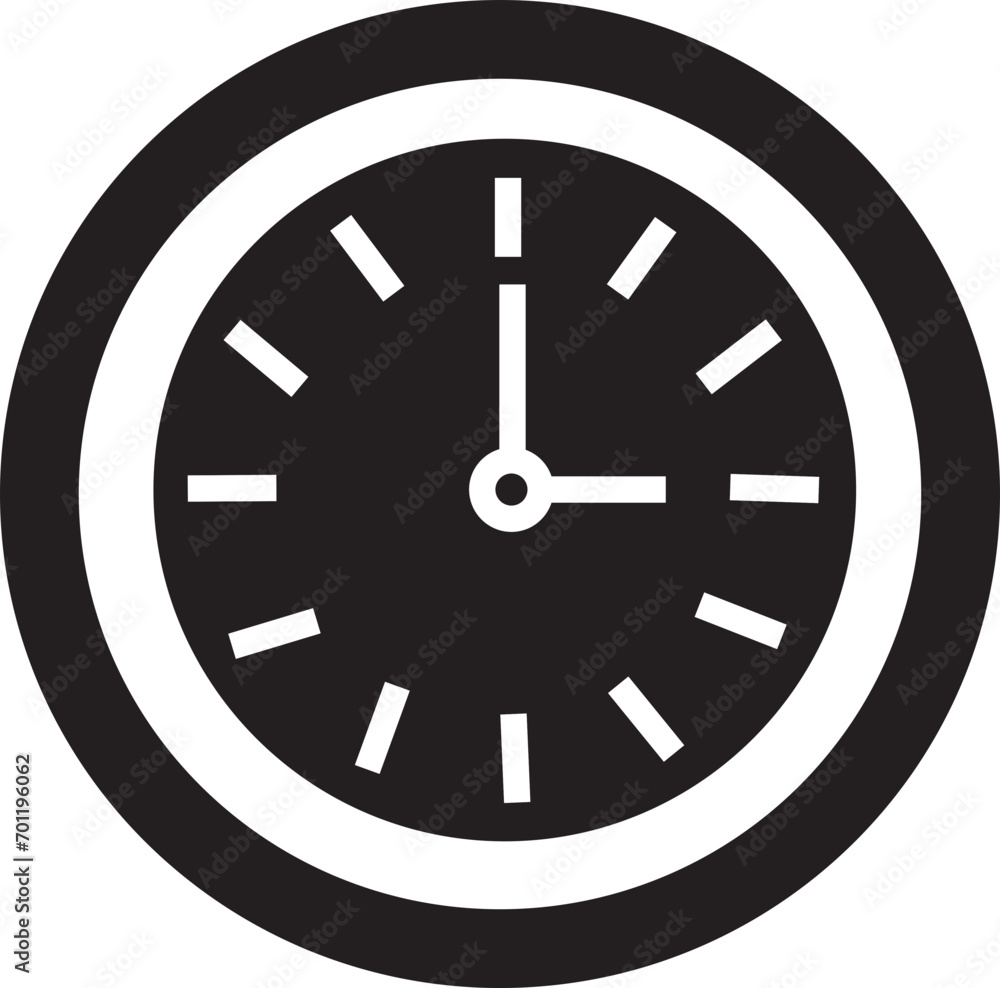 Aufkleber vector time and clock icon. analog clock icon symbol in trendy fill style notifying hour isolated on