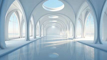 The large hall has a comfortable atmosphere and the air can circulate easily.