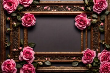 roses on wooden background