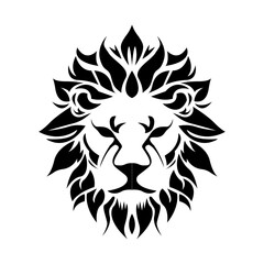 simple abstract lion head logo vector iconic illustration