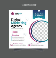 Free vector digital marketing social media and instagram post template free