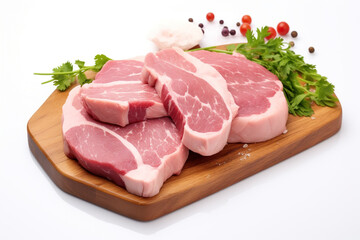 Raw minced meat, isolated on white background  