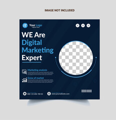 Free vector digital marketing social media and instagram post template