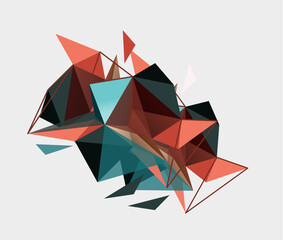 Triangle mosaic composition geometric abstract background, dynamic and structured visual experience