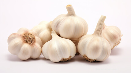garlic on white background